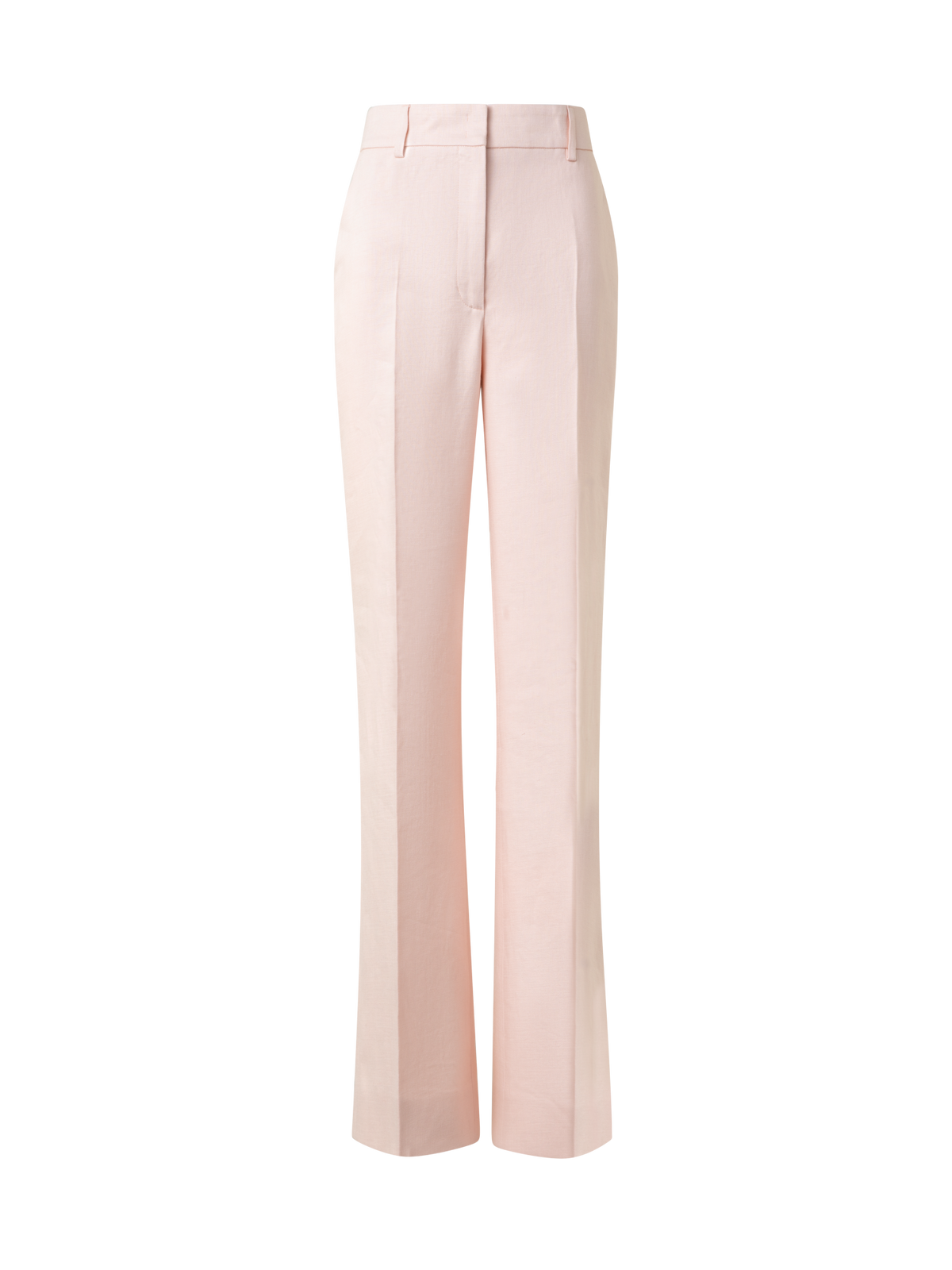 Designer Wide Straight Linen Double-Face Pants - pastel - pink
