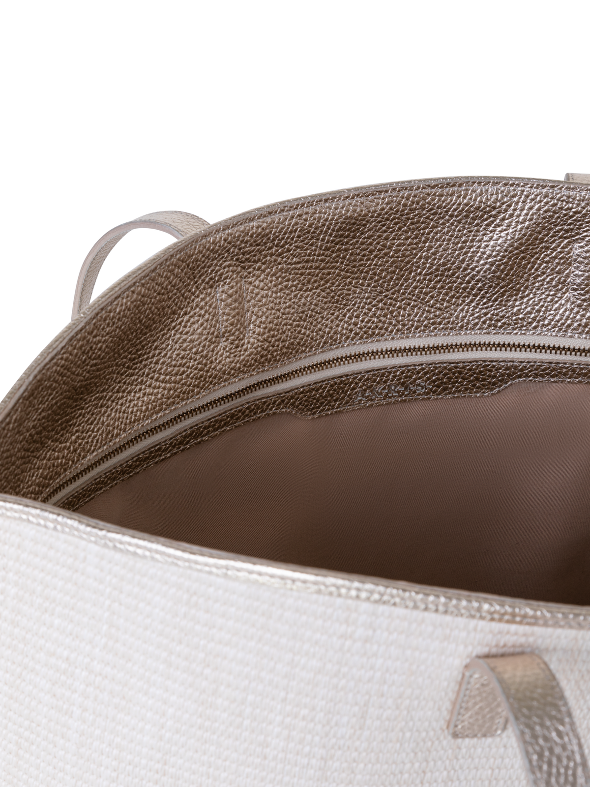 Designer Ai Medium Shoulder Tote - silver - ecru - beige - white