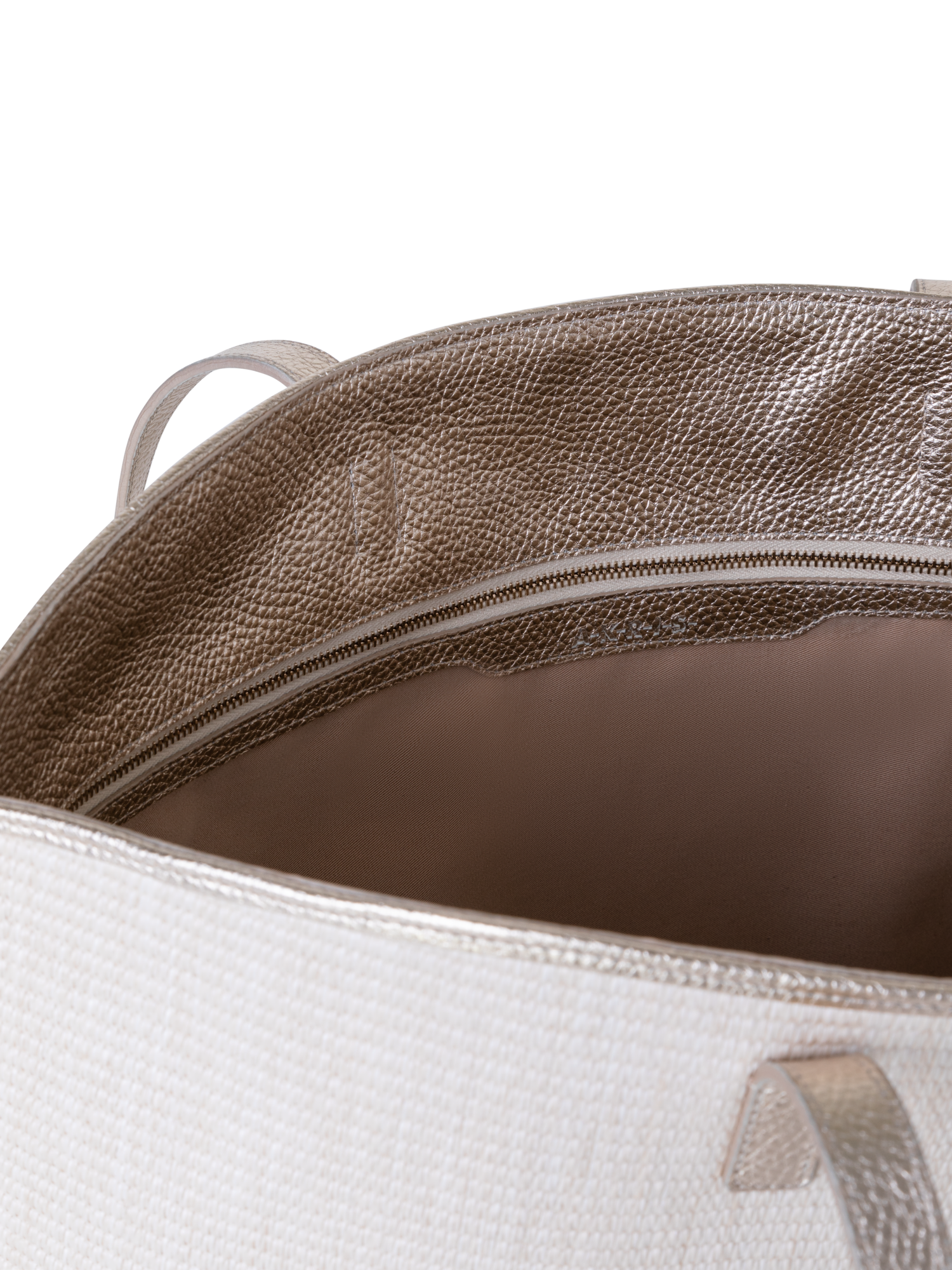 Designer Ai Medium Shoulder Tote - silver - ecru - beige - white