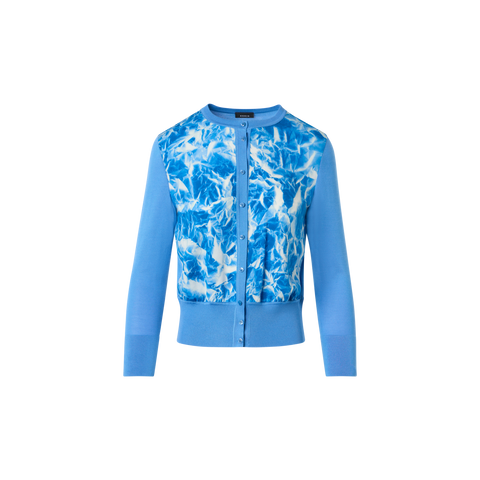 Seiden-Cardigan mit Whitecaps-Print