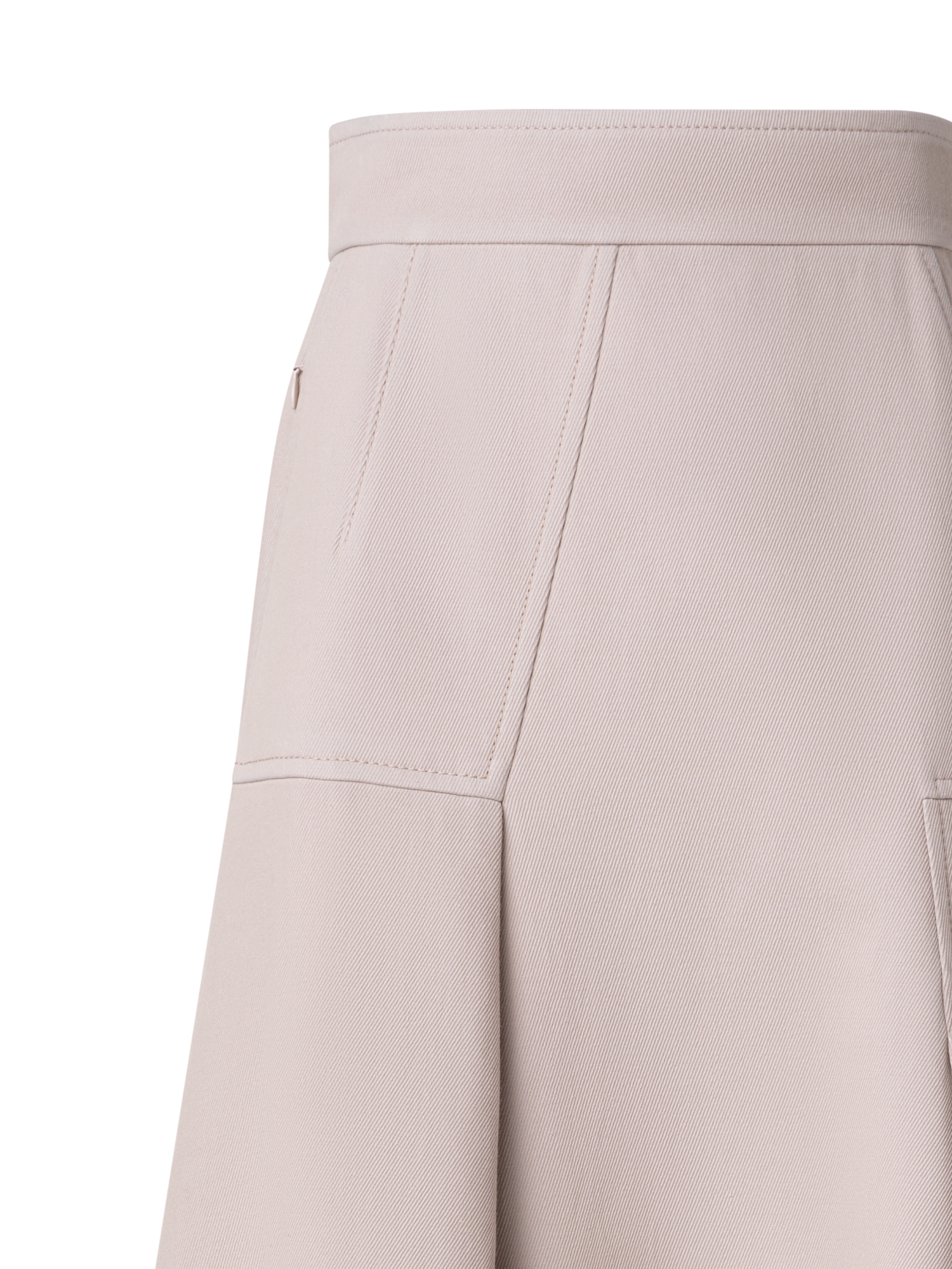 Designer Asymetrical Midi Skirt in Cotton Double-Face - neutral - pastel - beige