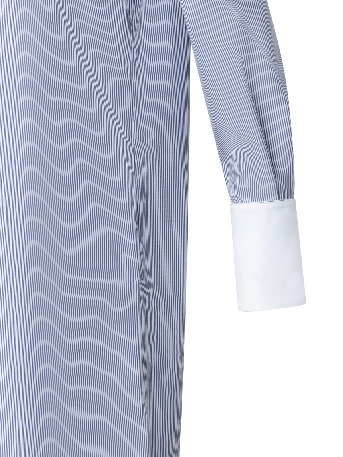 Designer Striped Shirt Dress with Removable Collar - multicolor