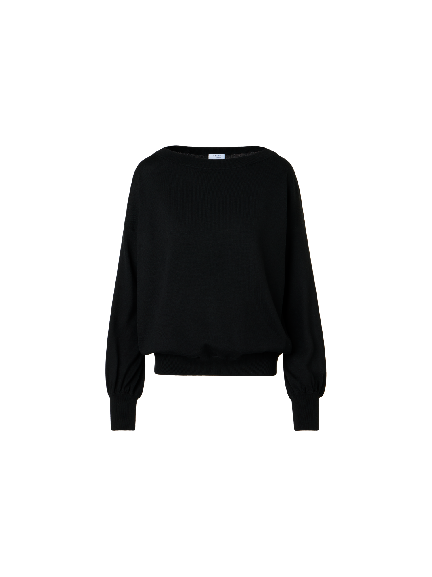 Designer Off-Shoulder Merino Wool Sweater - black