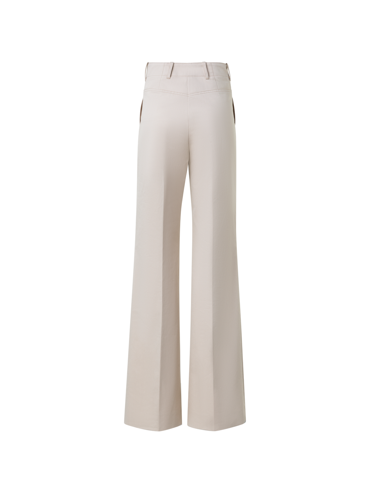 Designer Wide Straight Cotton Gabardine Pants - neutral - beige