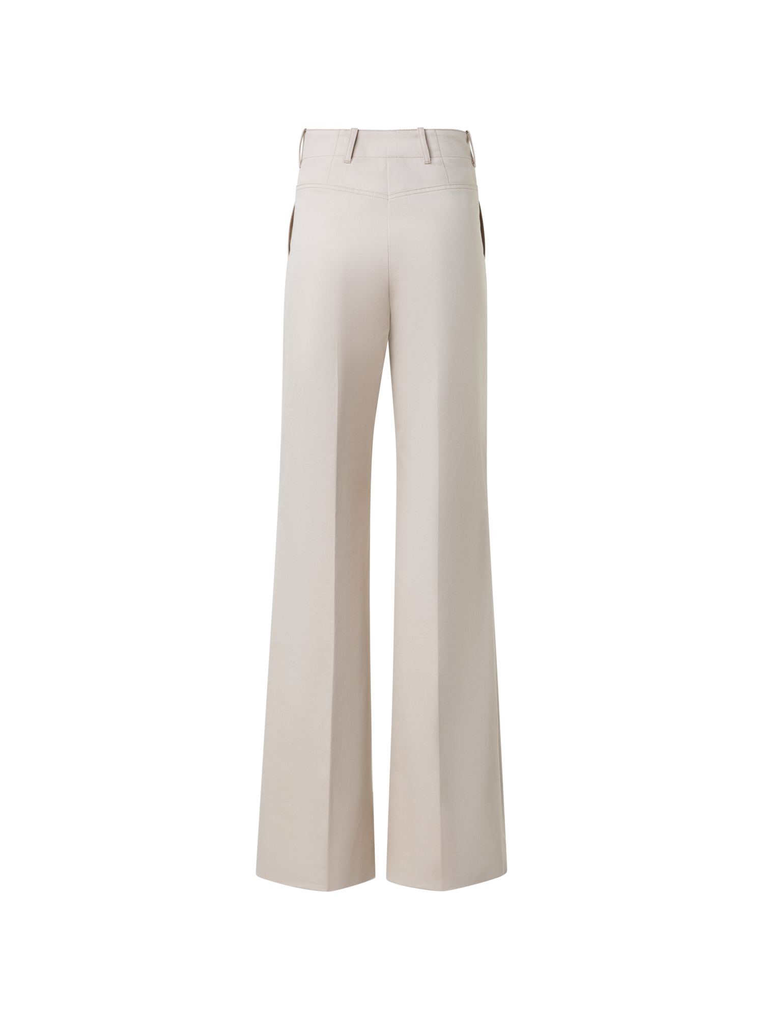 Designer Wide Straight Cotton Gabardine Pants - neutral - beige
