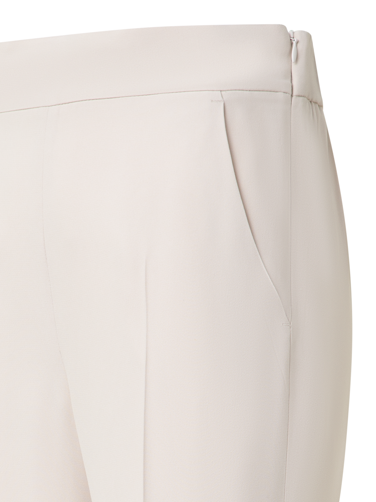 Designer Tapered Ankle Length Pants with Elastic Waist - neutral - ecru - beige - white