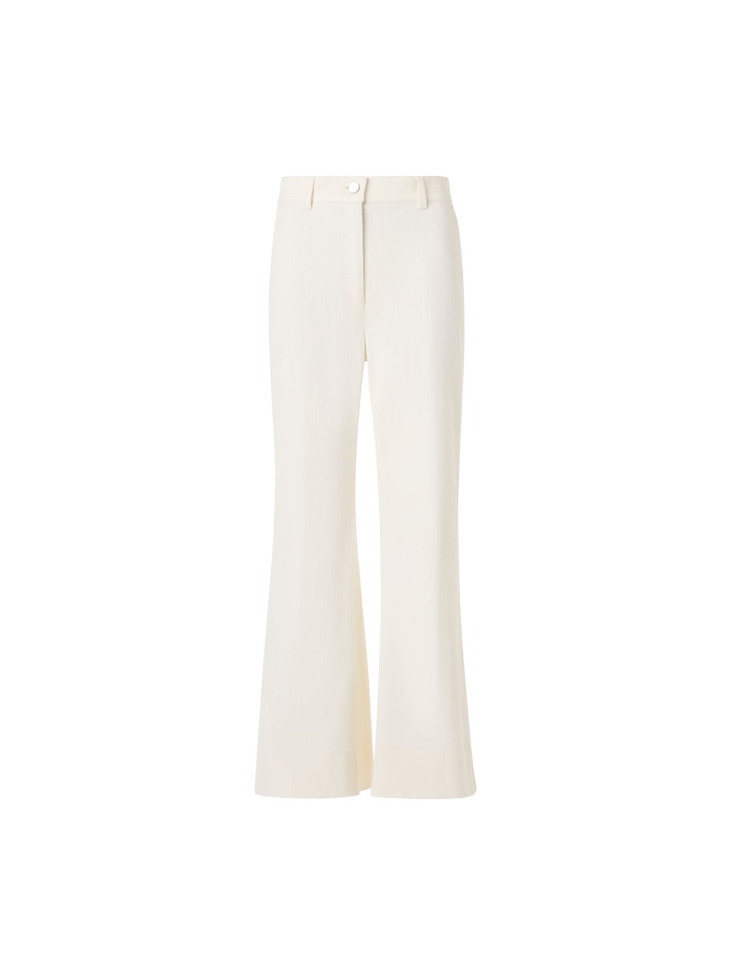 Designer Cecily Bootcut Pants in Cotton-Stretch Denim - ecru