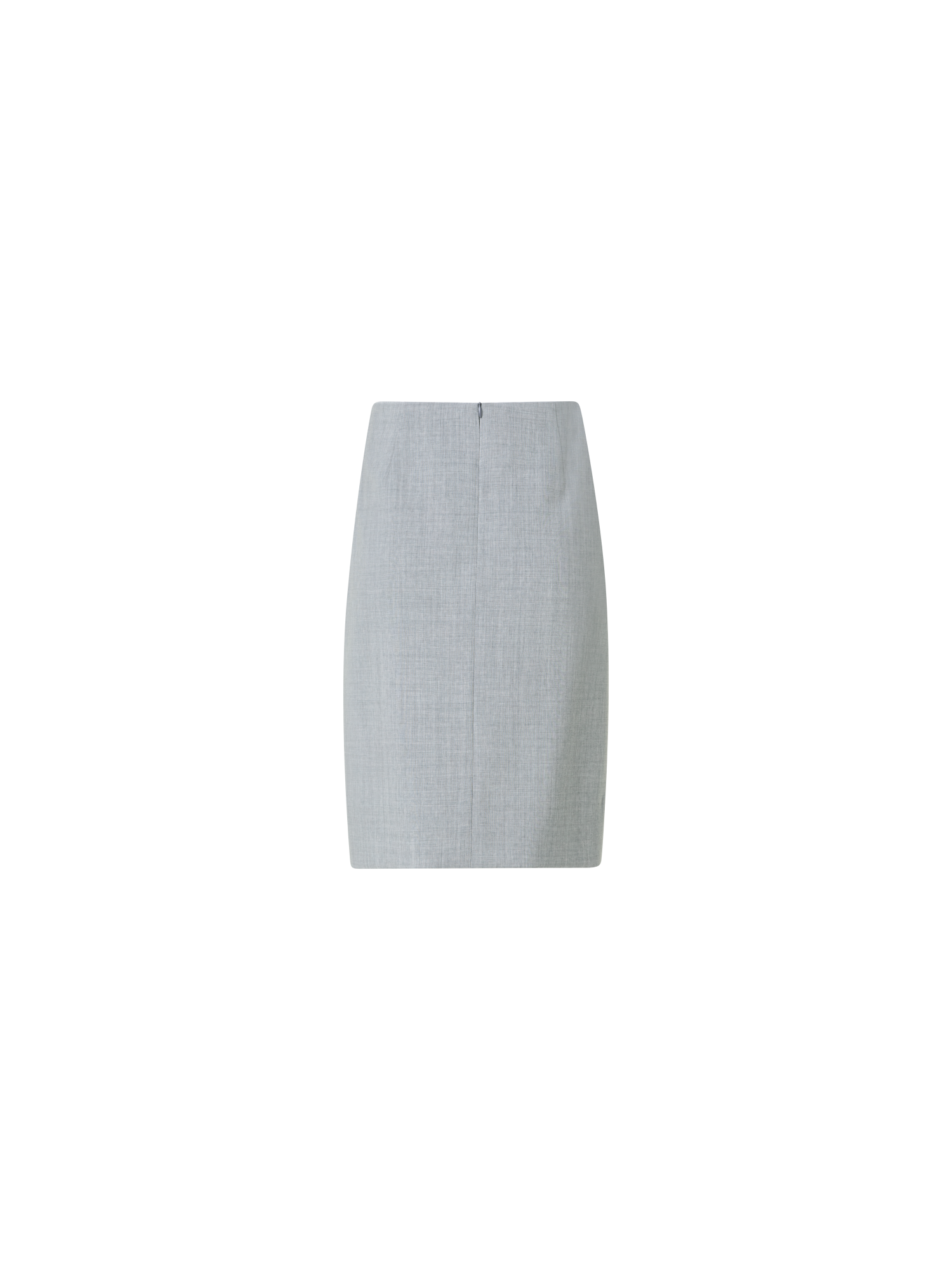 Designer Wool Double-Face Pencil Skirt with Zip Pockets - grey