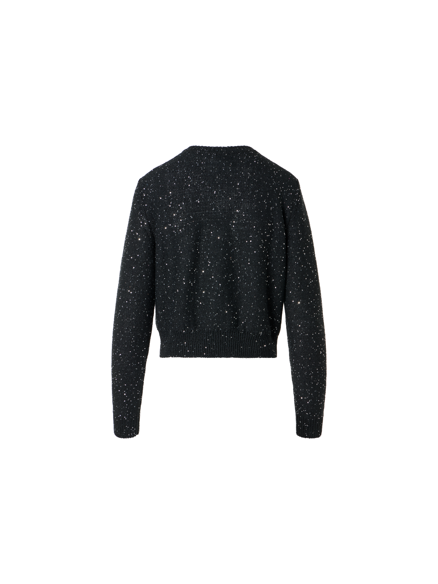 Designer Cardigan in Linen Cotton with Micro Sequins - black - neutral