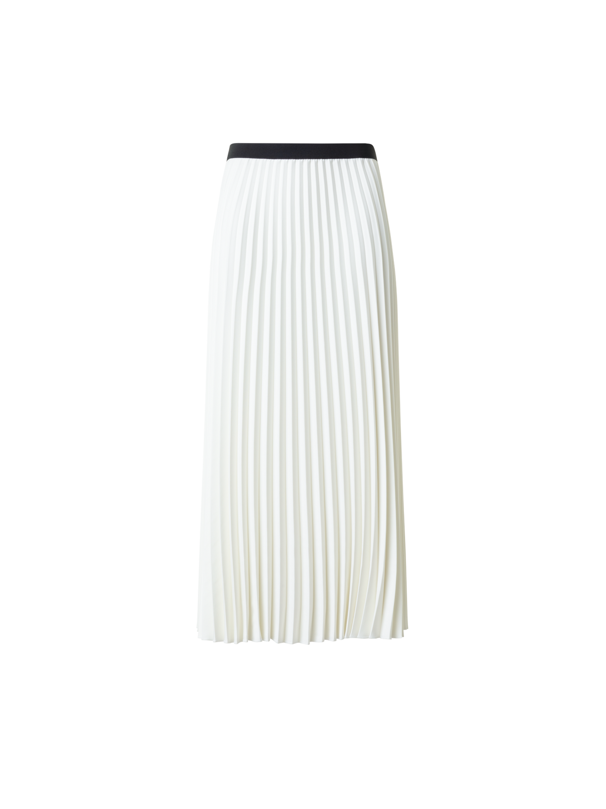 Designer Plissé Midi Skirt - neutral - ecru - white