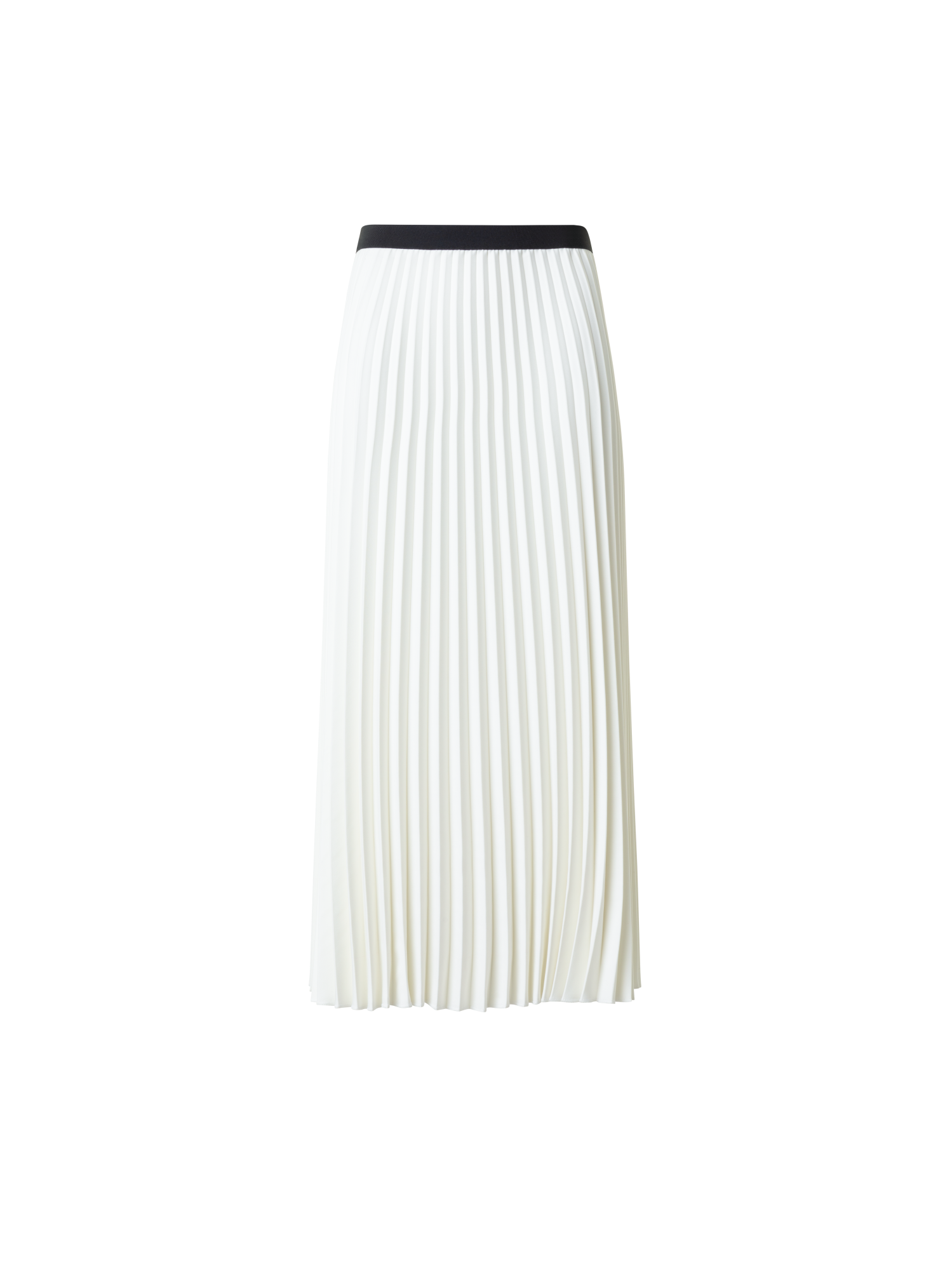Designer Plissé Midi Skirt - neutral - ecru - white
