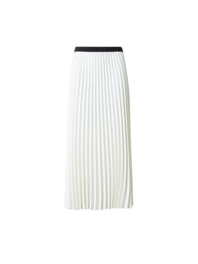 Designer Plissé Midi Skirt - neutral - ecru - white
