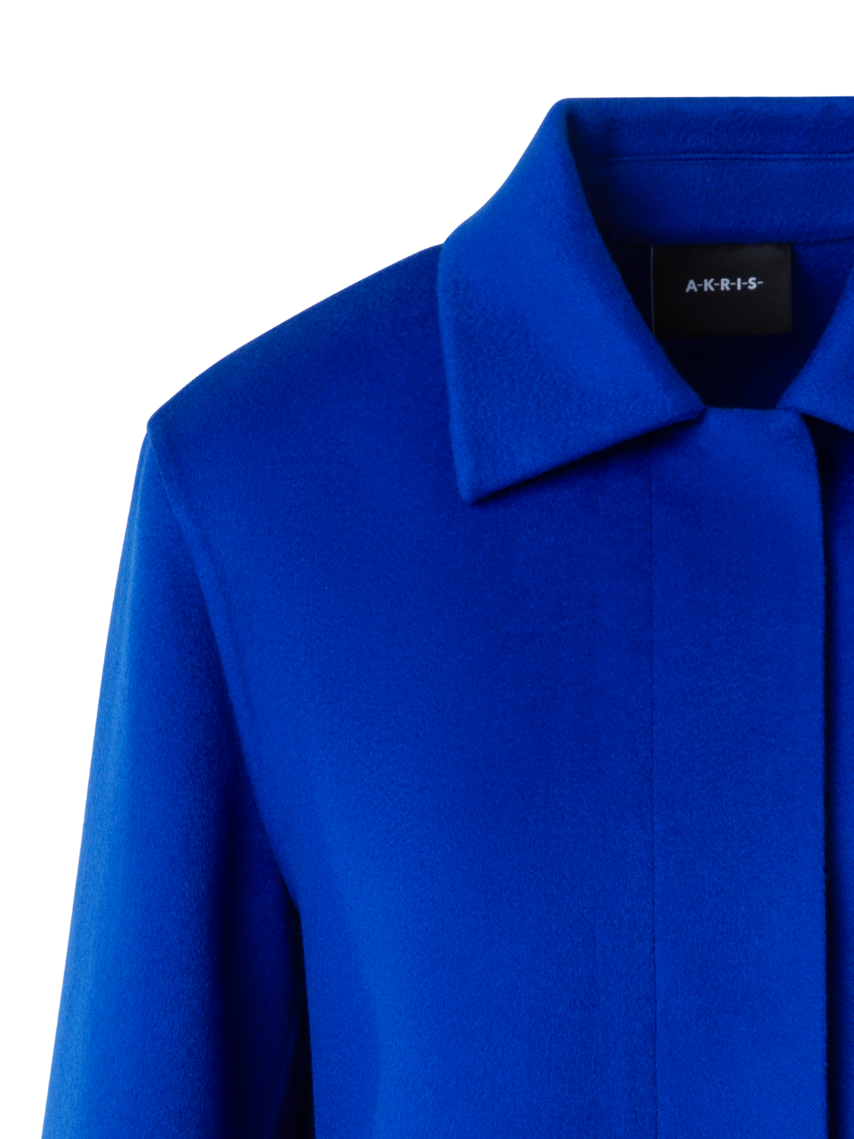 Designer Long Cashmere Double-Face Shirt Jacket - blue