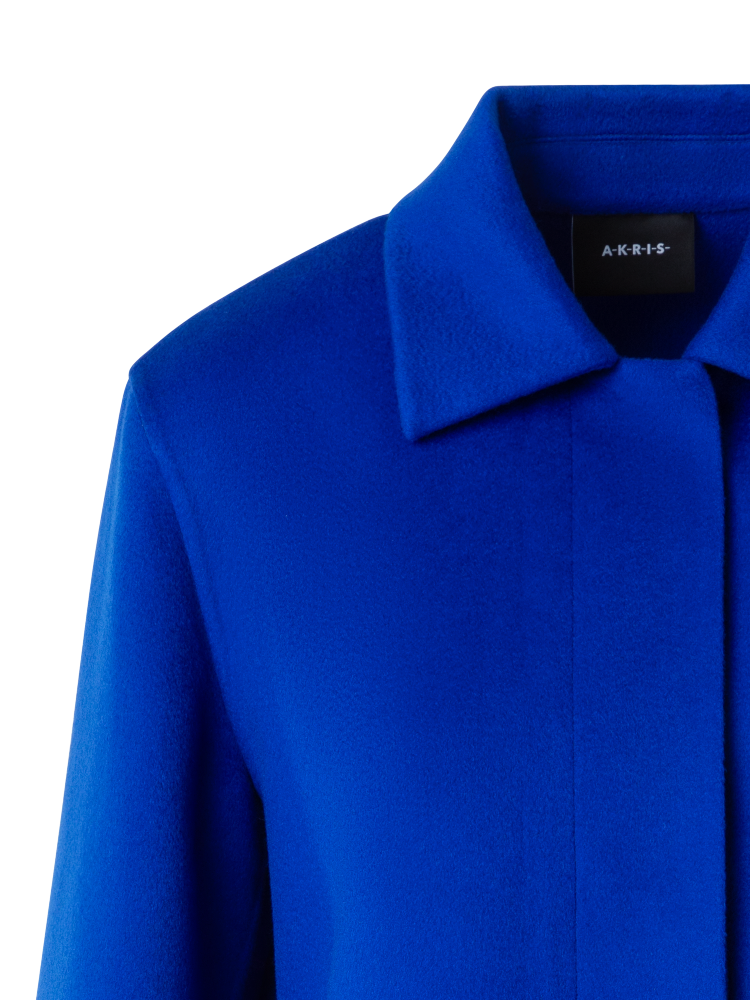 Designer Long Cashmere Double-Face Shirt Jacket - blue