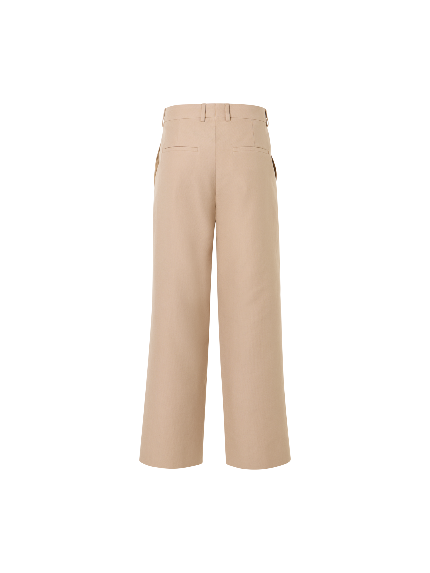 Designer Christelle Cropped Wide-Leg Pants in Cotton-Silk Double-Face - beige