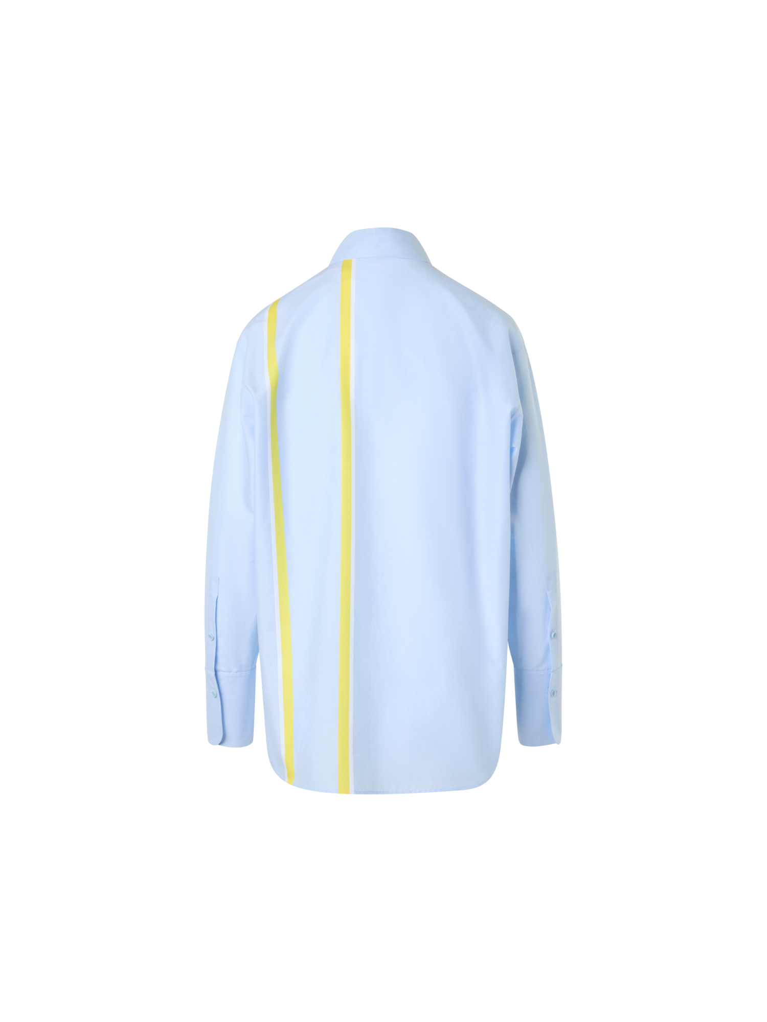 Designer Striped Cotton Chambré Shirt Blouse - pastel - blue