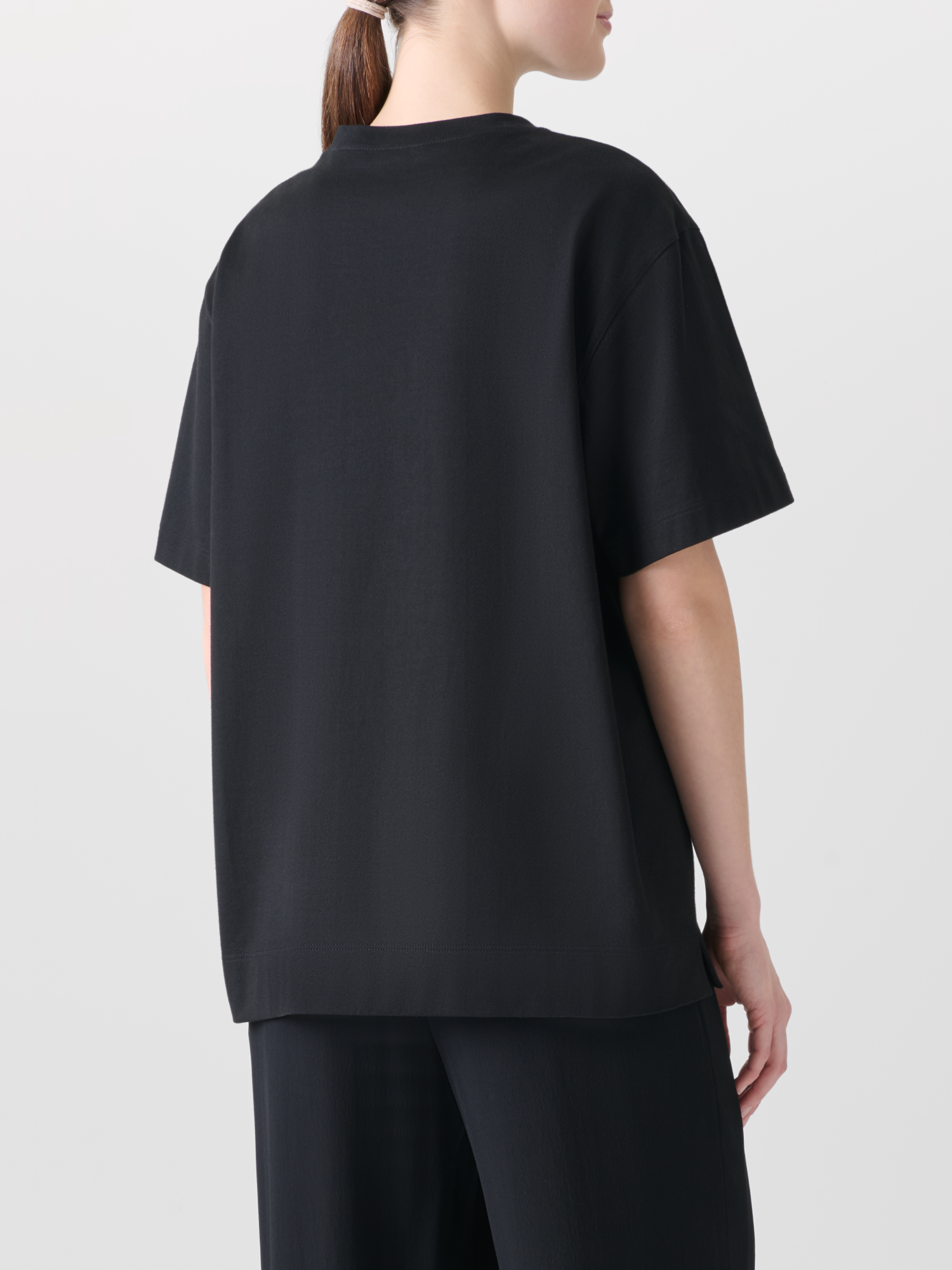 Designer Relaxed Oversize T-Shirt in Cotton Jersey - black - neutral 