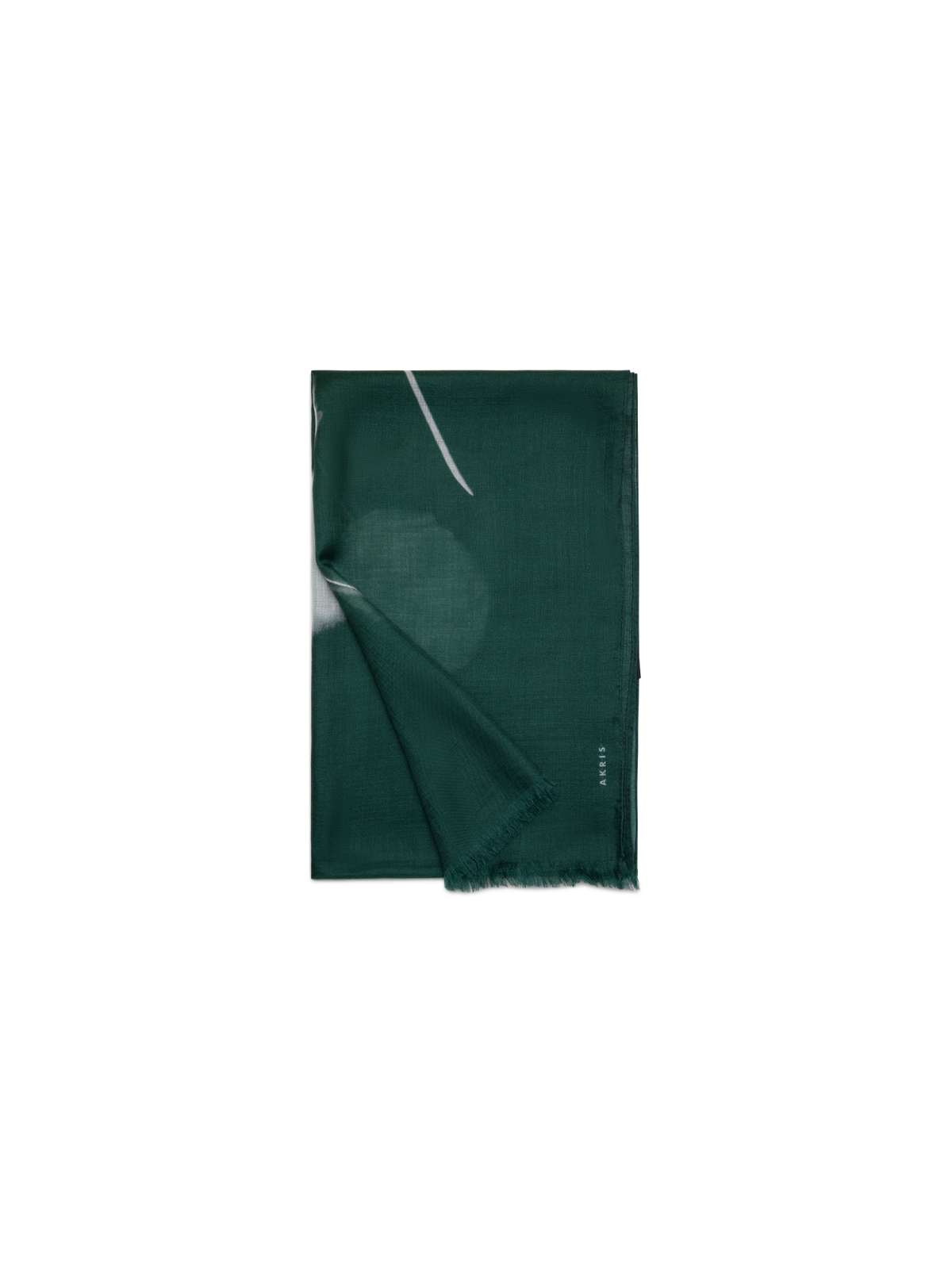 Designer Scarf in Cashmere Silk with Dandelion Print - green - multicolor