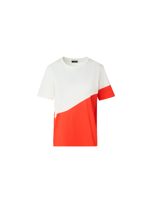 Designer Relaxed Cotton T-Shirt with Polygon Print - multicolor