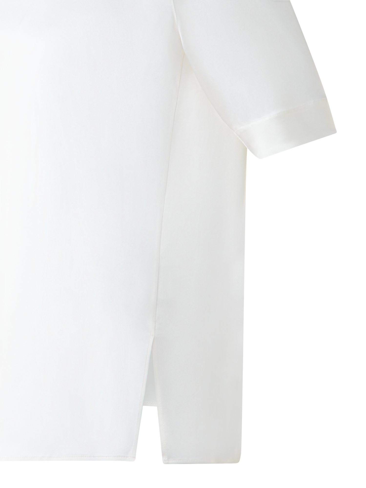 Designer T-Shirt Blouse in Silk Satin - neutral - ecru - white