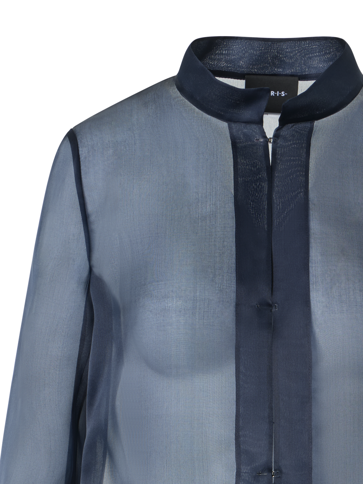 Designer Silk Organza Short Jacket - navy