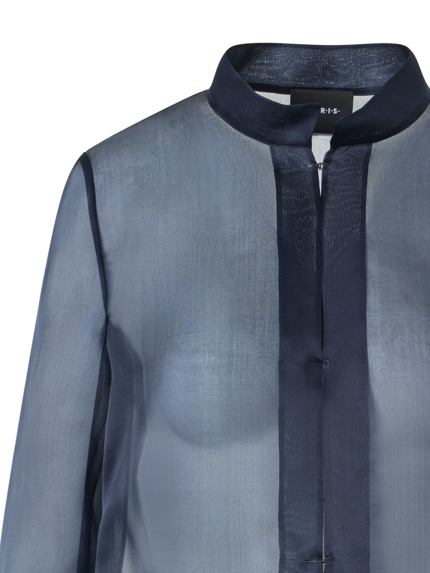 Designer Silk Organza Short Jacket - navy