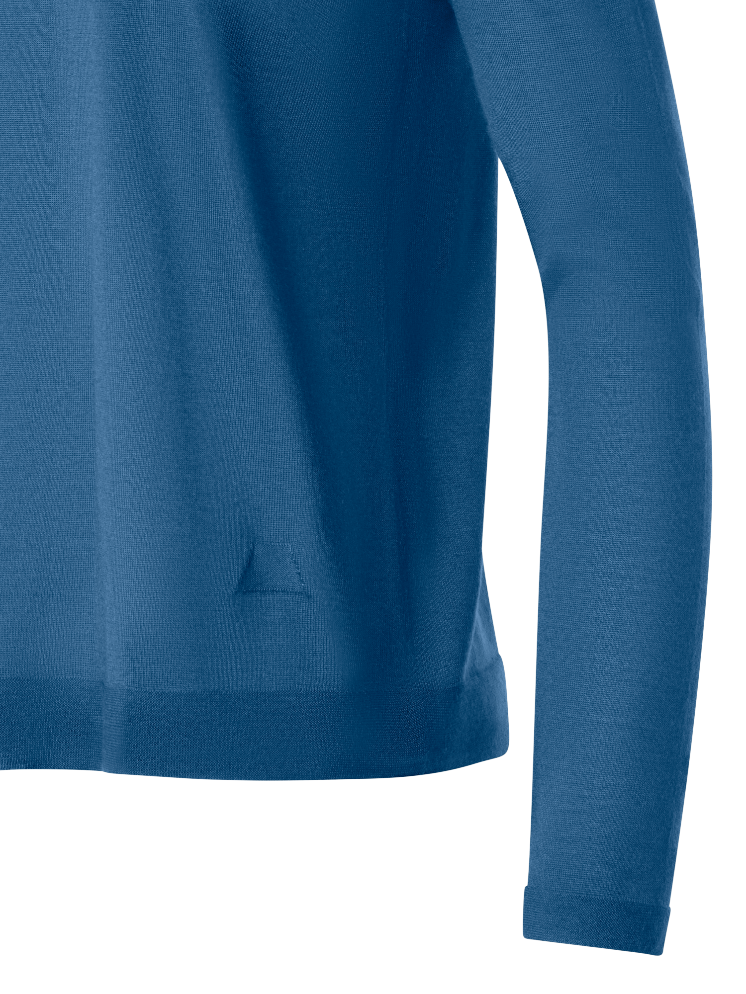 Designer Seamless Crew Neck Sweater in Cashmere Silk - blue