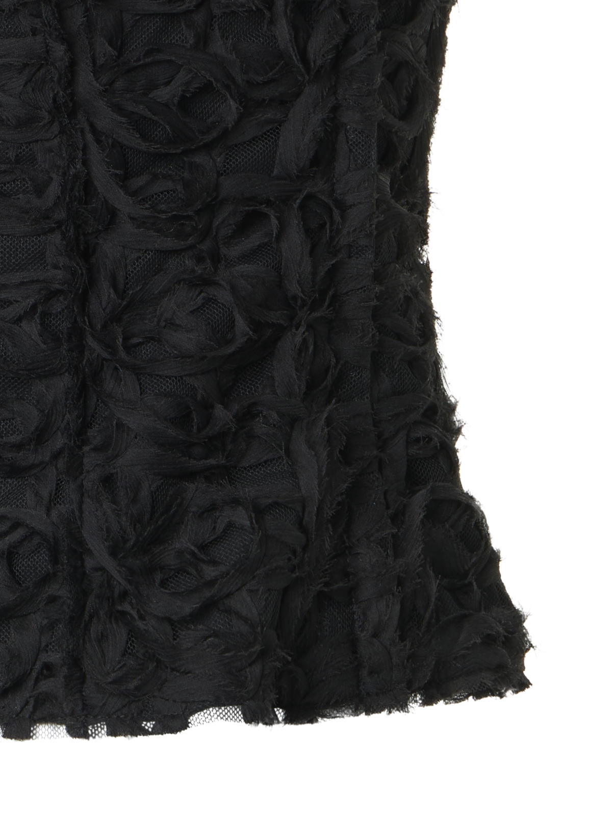 Designer 3D Scribble Embroidered Bustier Top - black