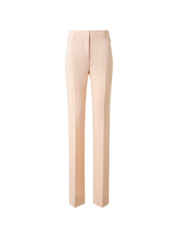 Designer Slight Bootcut Wool Double-Face Pants - pastel - pink