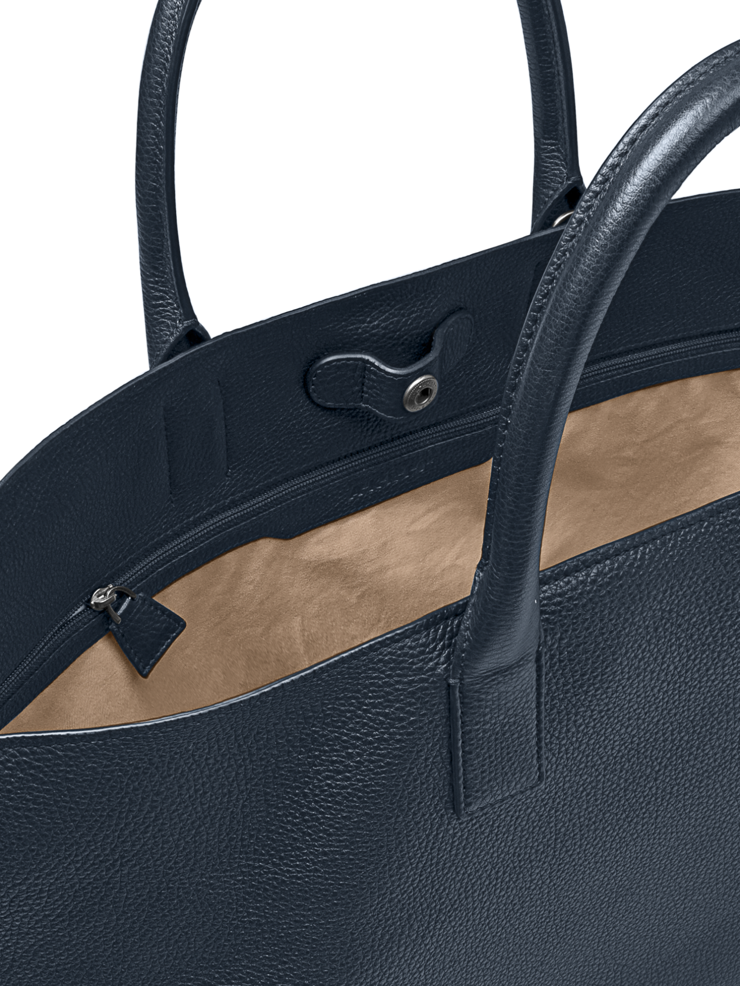 Designer Ai Medium Top Handle Tote - navy - blue