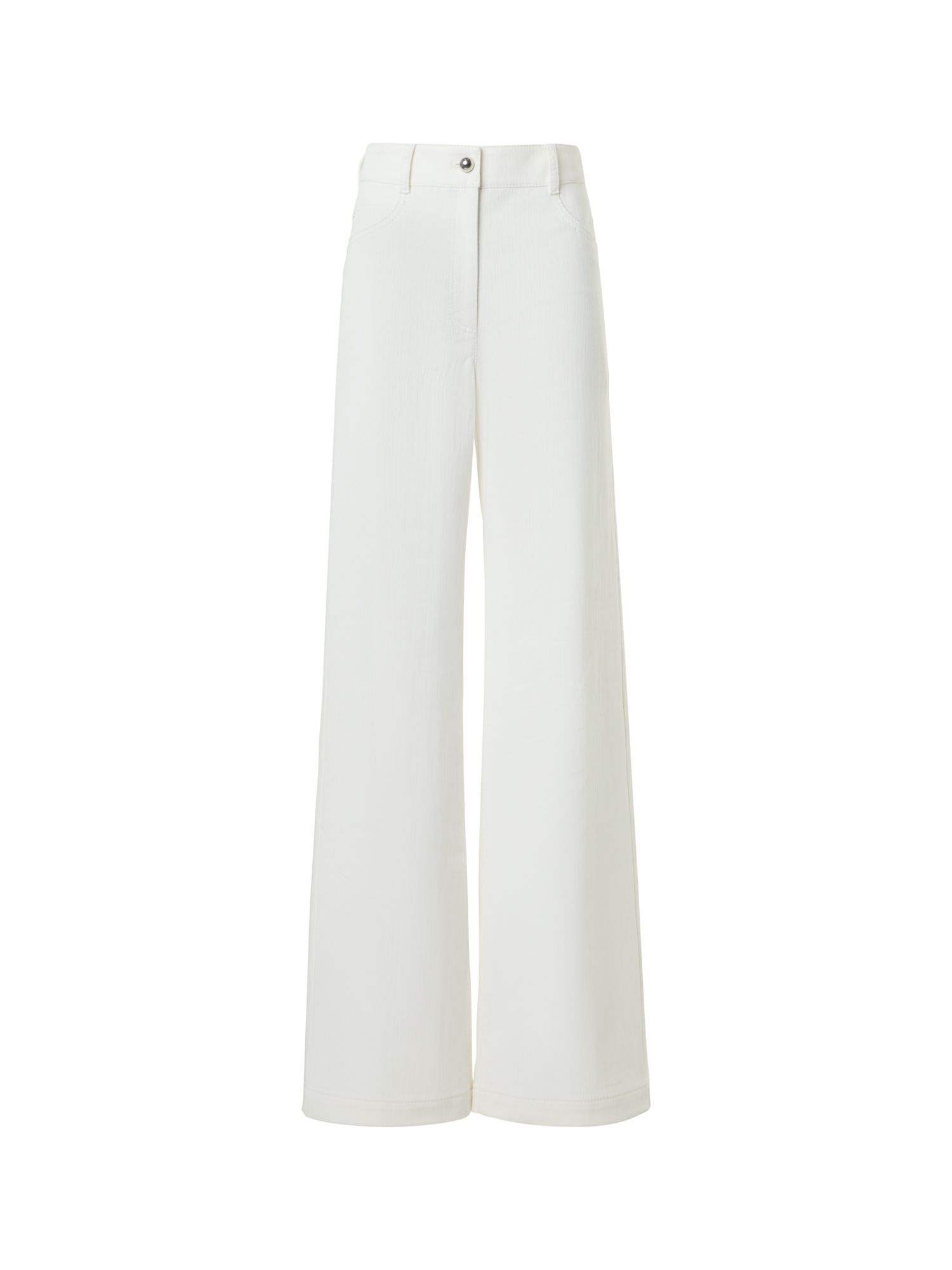 Designer Cooper Wide Leg Stretch Cotton Denim Pants - white