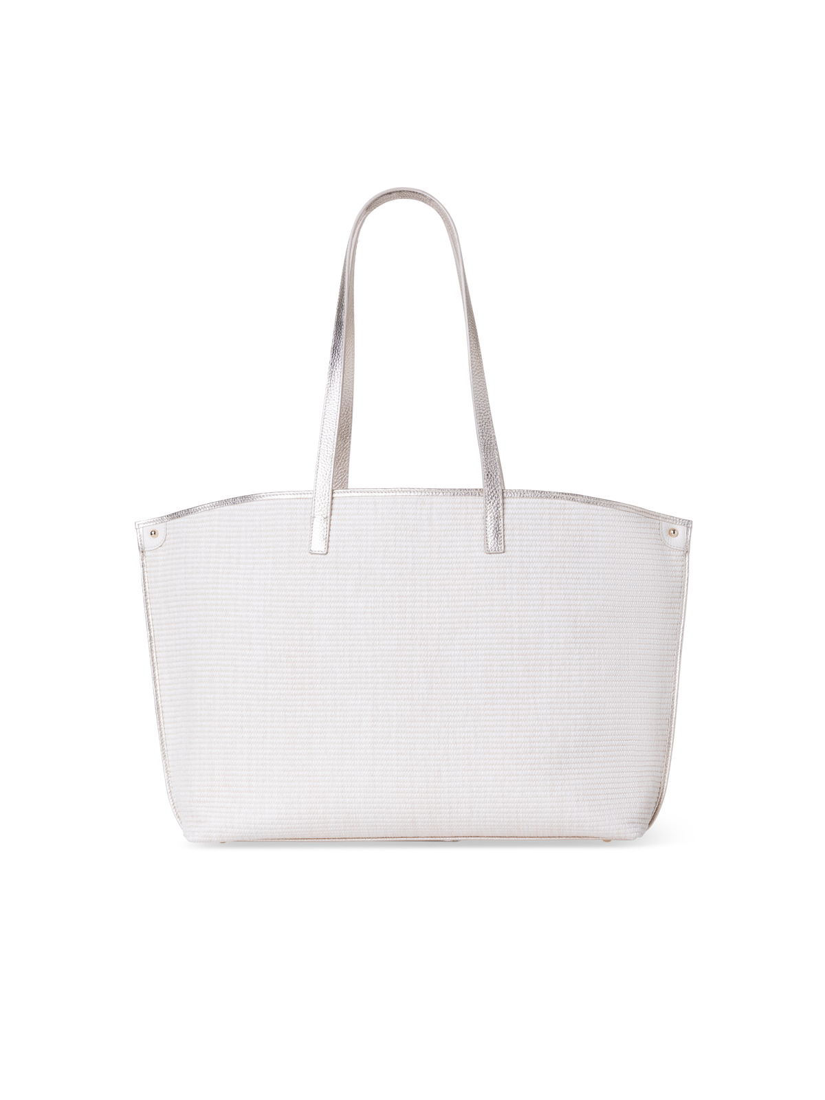 Designer Ai Medium Shoulder Tote - silver - ecru - beige - white