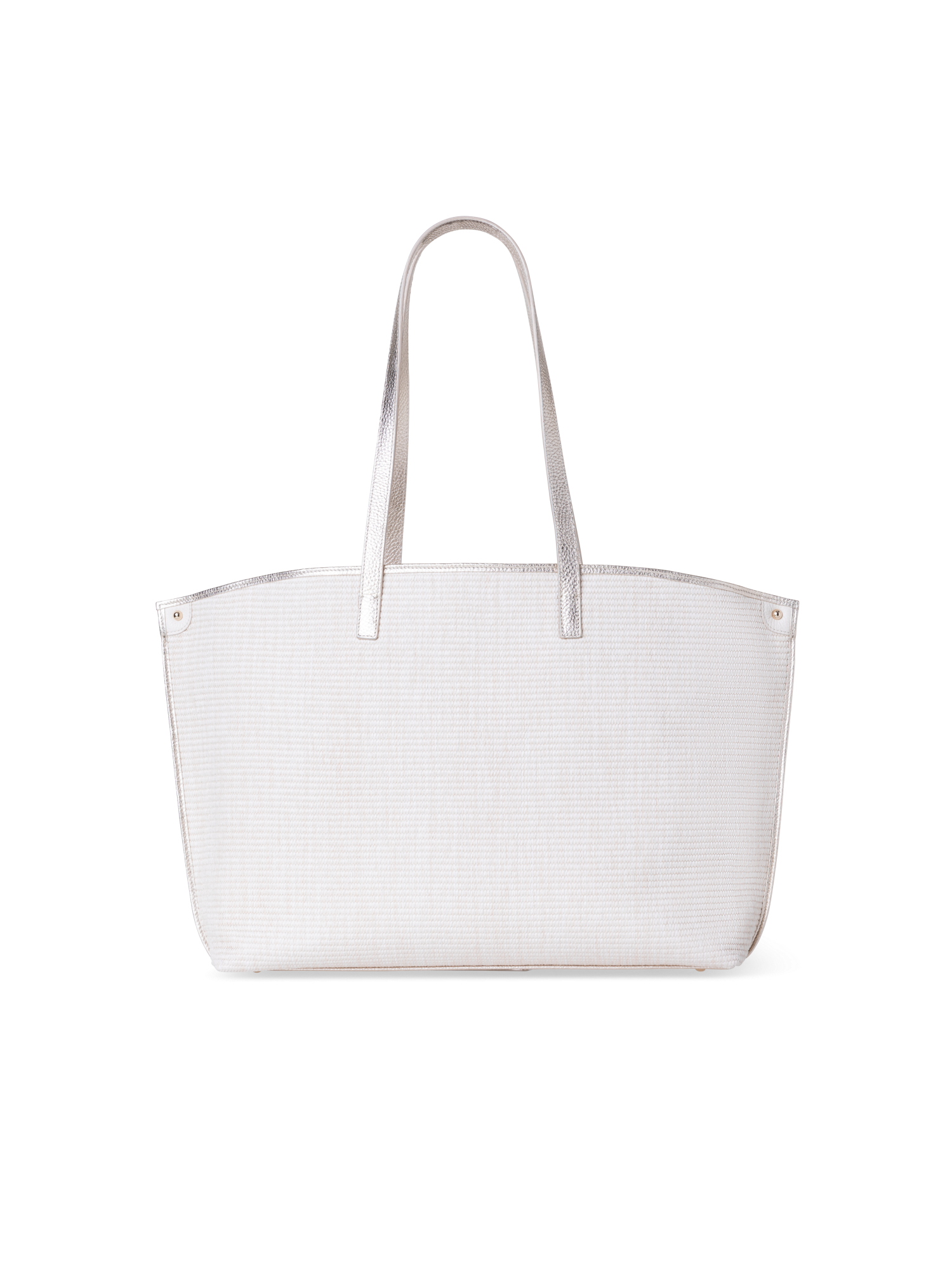 Designer Ai Medium Shoulder Tote - silver - ecru - beige - white