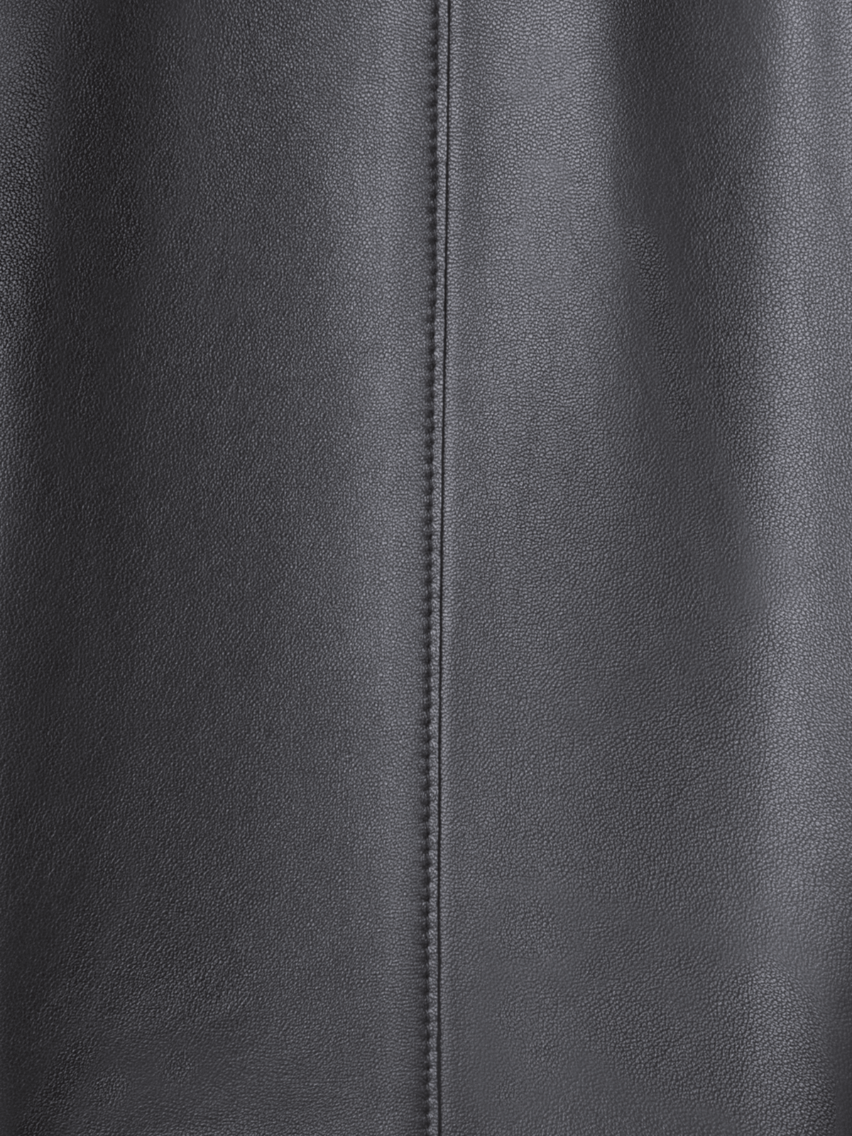 Designer Cropped Leather Jacket with Crew Neck - black - neutral