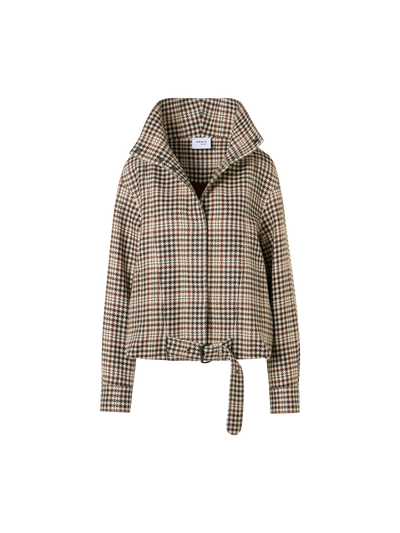 Designer Blouson in Check Tweed - brown - multicolor