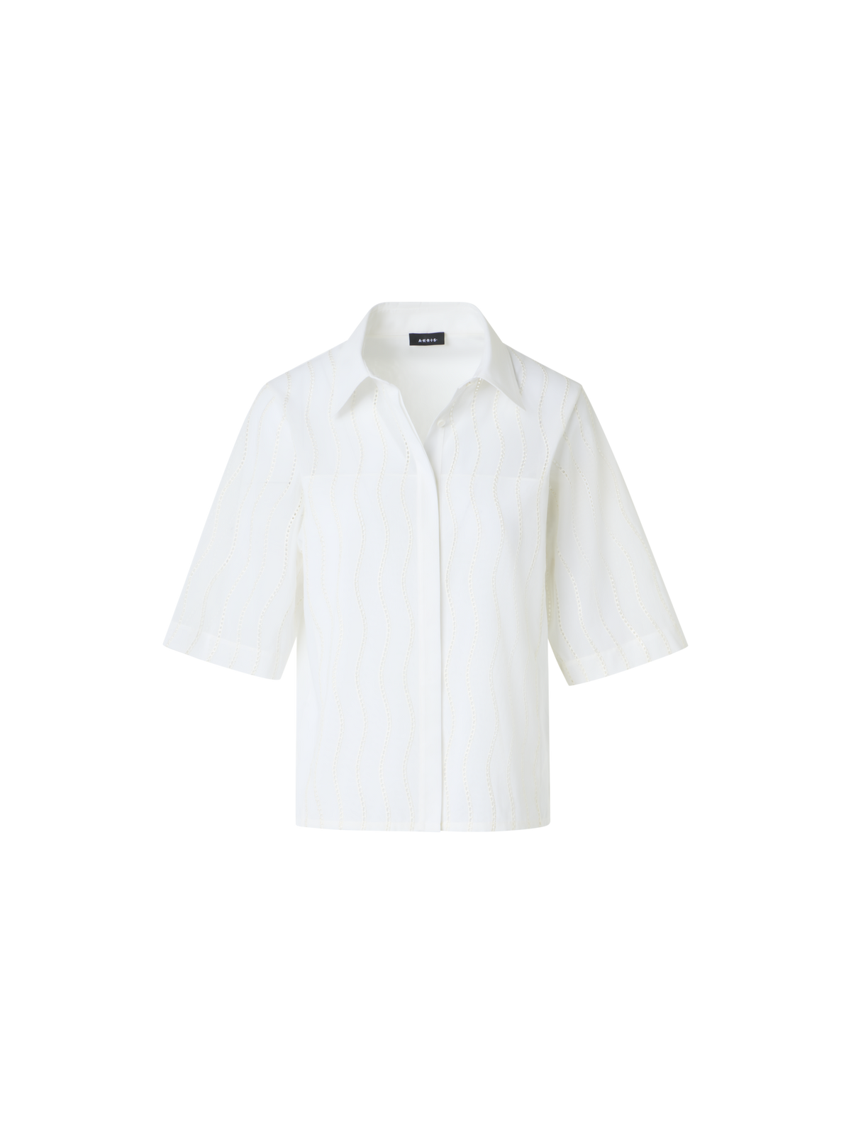 Designer Embroidered Boxy Cotton Blouse - ecru