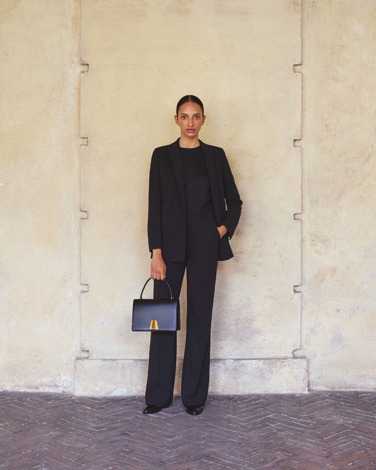 Designer Wool Double-Face Blazer with Elongated Lapel - black - navy - blue 