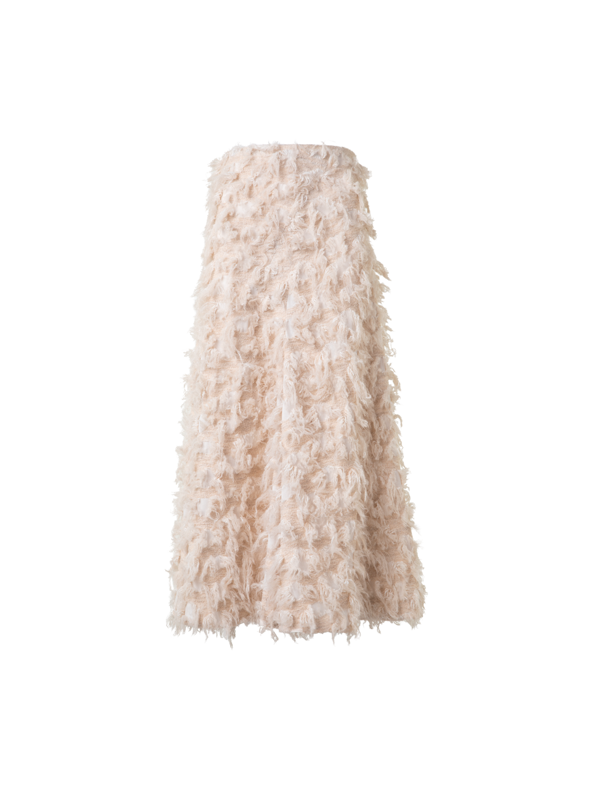 Designer Flared Midi Skirt in 3D Jacquard - neutral - pastel - beige