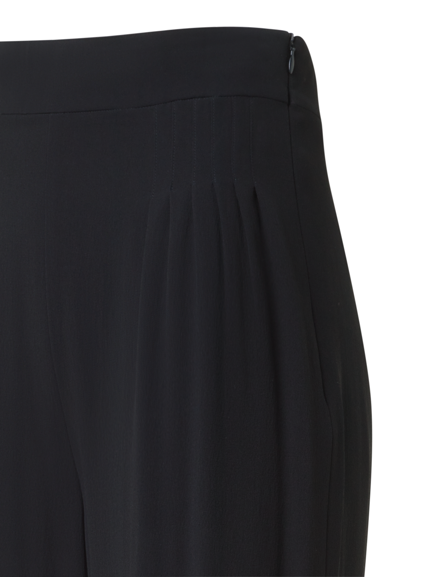 Designer Palazzo Silk Pants with Side Slits - black - neutral