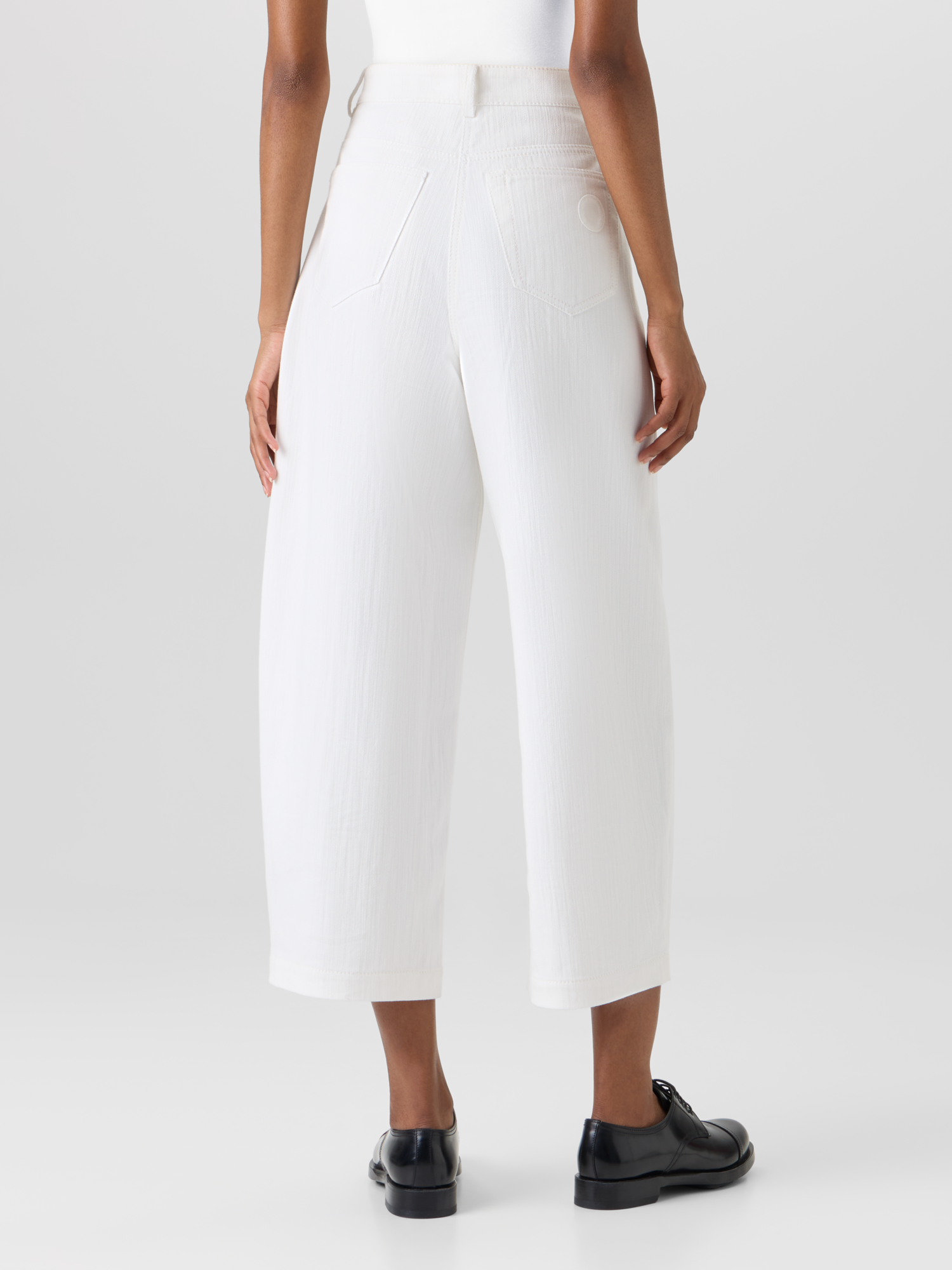 Designer Farrow Pants in Cotton-Stretch Denim - white 