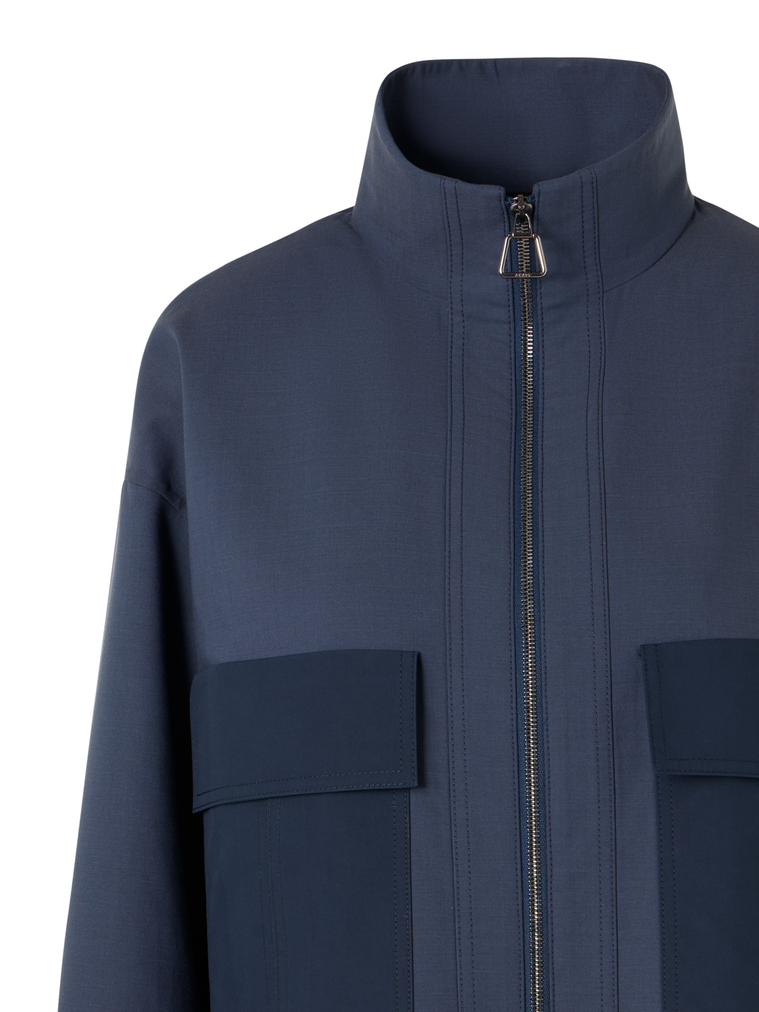 Designer Kamil Short Jacket in Cotton Double-Face - blue