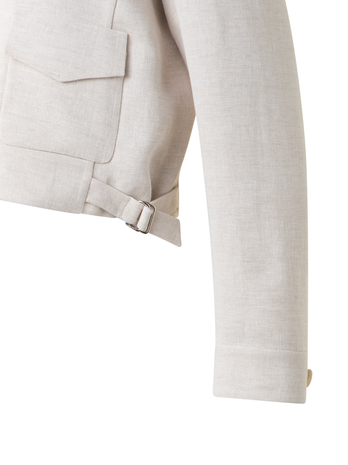 Designer Short Blouson Jacket in Linen Double-Face - neutral - grey - beige