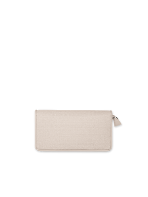 Designer Long Zip Wallet - ecru - beige