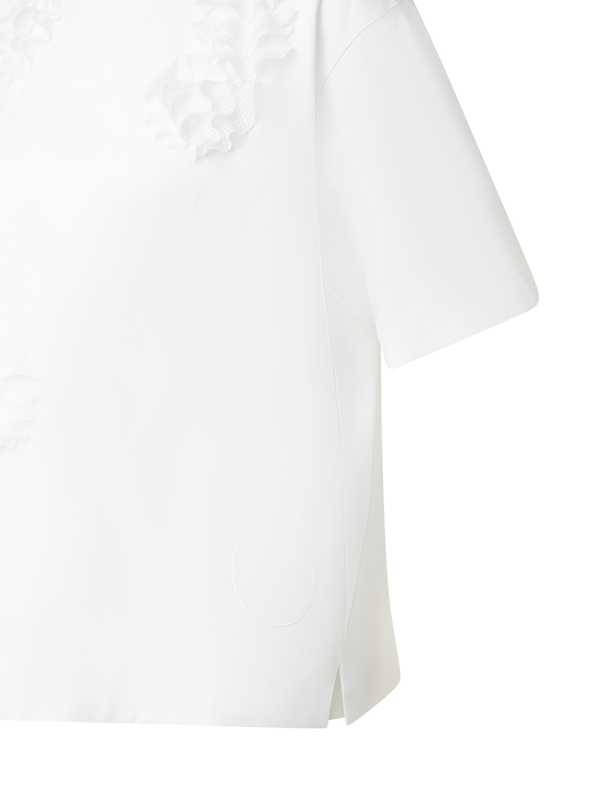 Designer Boxy Cotton T-Shirt with 3D Carnation Detail - neutral - ecru - white