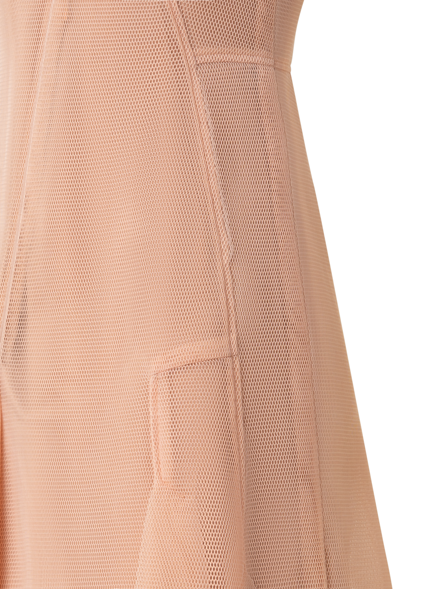 Designer Asymmetrical Techno Grid Midi Dress - neutral - pastel - beige