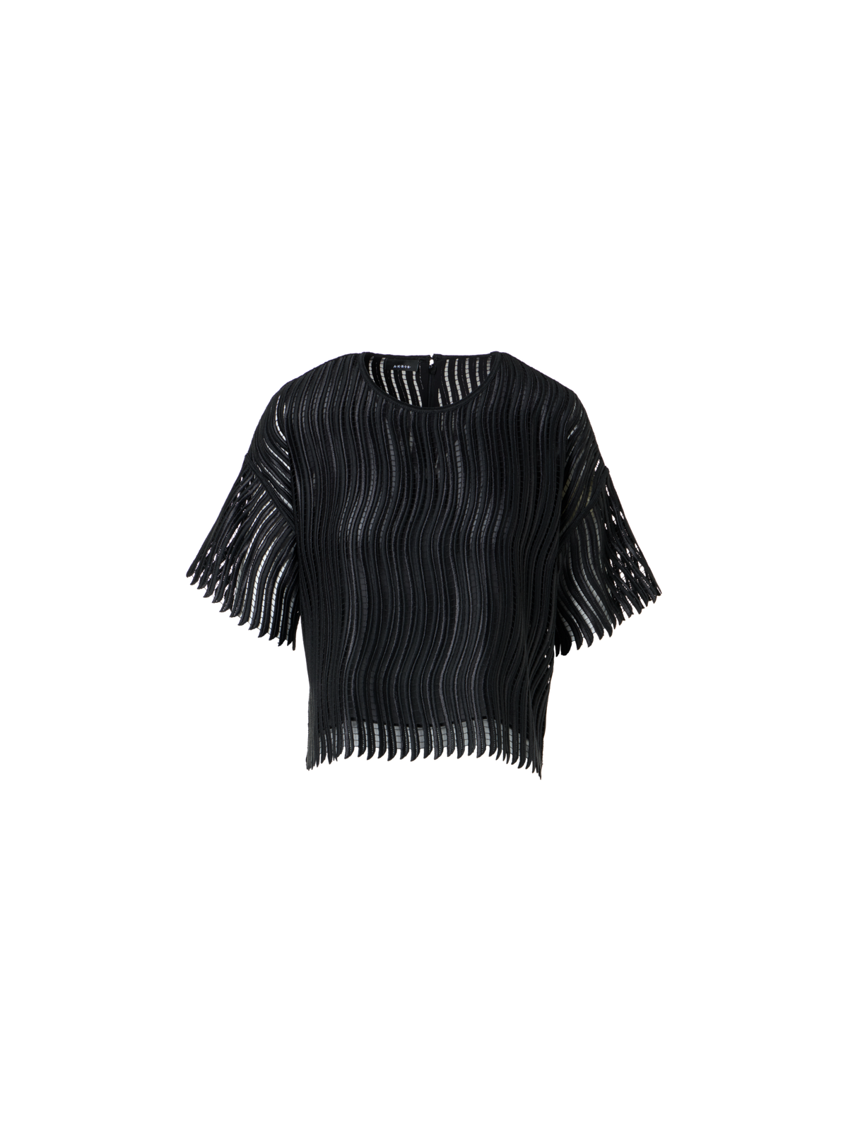 Designer Boxy Blouse in Wave Guipure - black