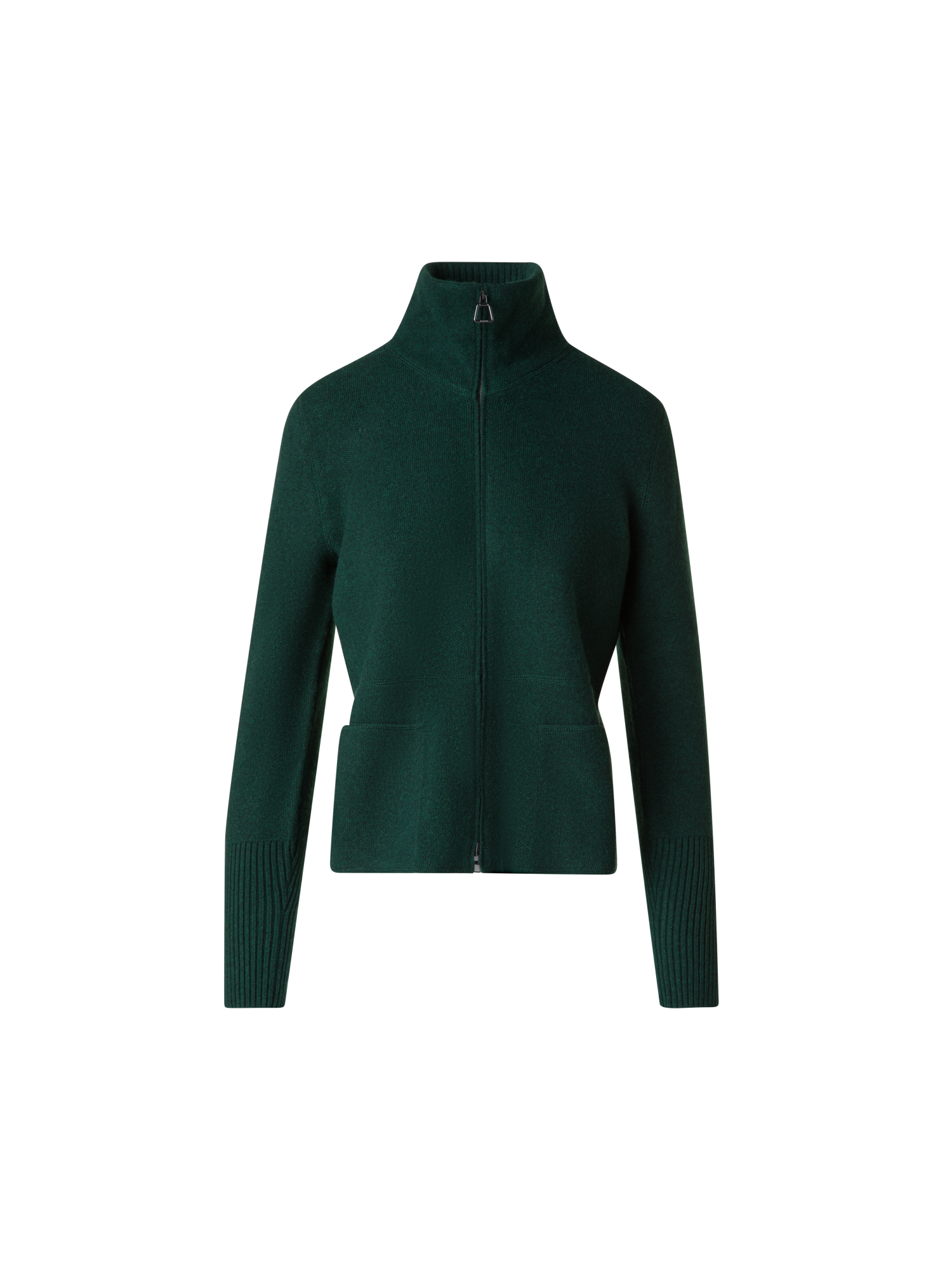 Designer Cardigan in Cashmere Pique Knit  - green