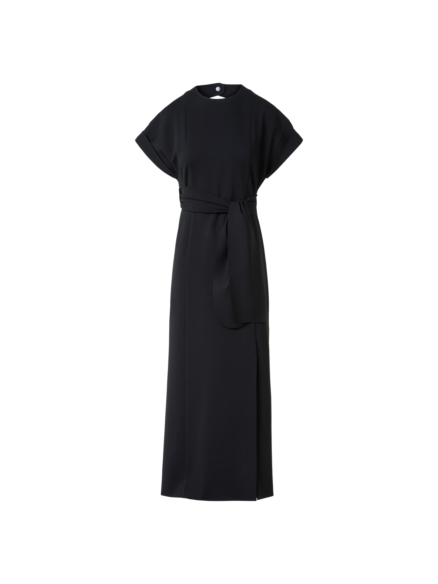 Designer Fitted Midi Dress in Signature Jersey - black - neutral