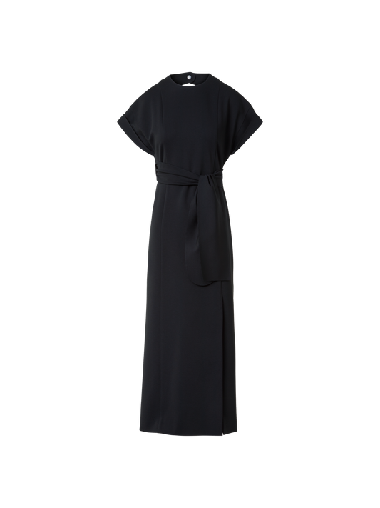Designer Fitted Midi Dress in Signature Jersey - black - neutral