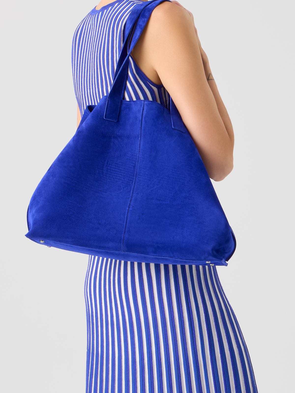 Designer Ai Medium Shoulder Tote Bag - blue #editorial